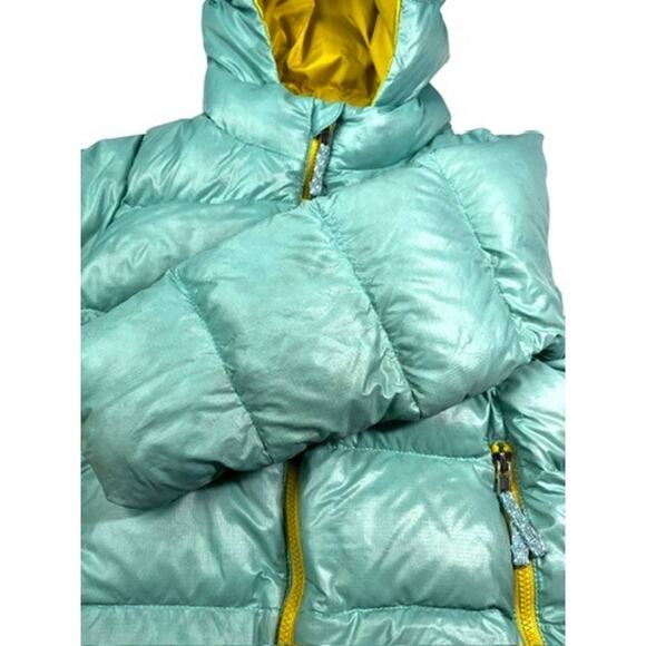 Patagonia Baby Hi-Loft Down Sweater Hoody Puffer | Girls 3T, Green 60494 - Picture 4 of 10